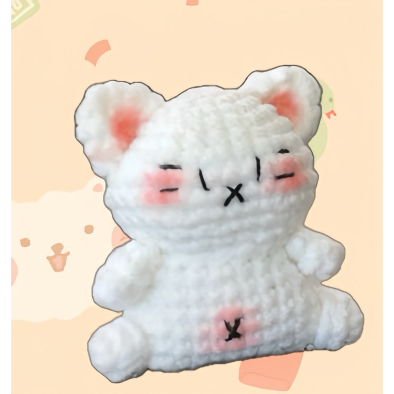[Maris Crochet Shop] Móc khoá mèo Haruko ngồi bệt đất ngố tàu dễ thưng