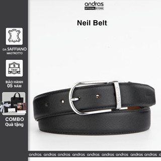 Thắt lưng nam Neil Belt mặt xoay da bò thật vân Saffiano Andras , Dây lưng khoá kim Andras Brand bảo hành 5 năm - TL04