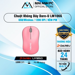 Chuột không dây Dareu LM106G Hồng chính hãng bảo hành 24 tháng