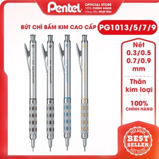  Bút chì kim kỹ thuật Pentel thân kim loại bấm inox - Graphgear1000 
