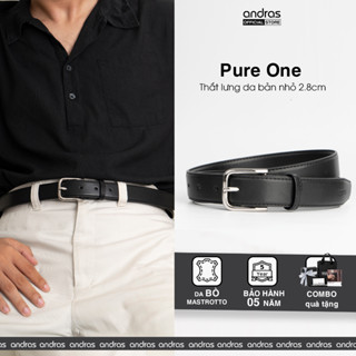 Thắt lưng nam bản nhỏ Pure One Belt da Microfiber Andras, Dây lưng khóa kim Andras Brand bảo hành 5 năm - TL06
