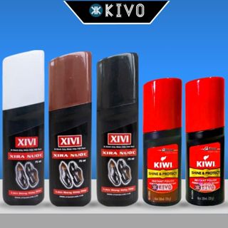 Xi Đánh Giày Đen, Nâu, Trắng Dạng Nước KIWI 30ml/75ml - Si Đánh Giầy XIVI  - Vệ Sinh Giày Kivo