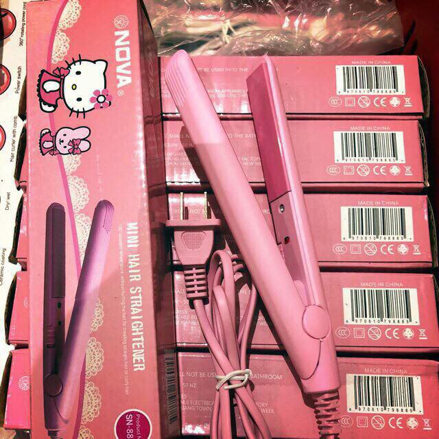 Máy Là Tóc, duỗi ép thẳng tóc  Mini Loại Tốt Hiệu NOVA