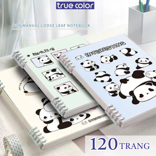 Sổ Còng Gấu Trúc A5/ B5 Độ Dày 120 Trang- Sổ Tay Cute Panda Bìa Nhựa PP, Có Thể Thay Giấy, Thiết Kế Khuyết Còng Tiện Lợi