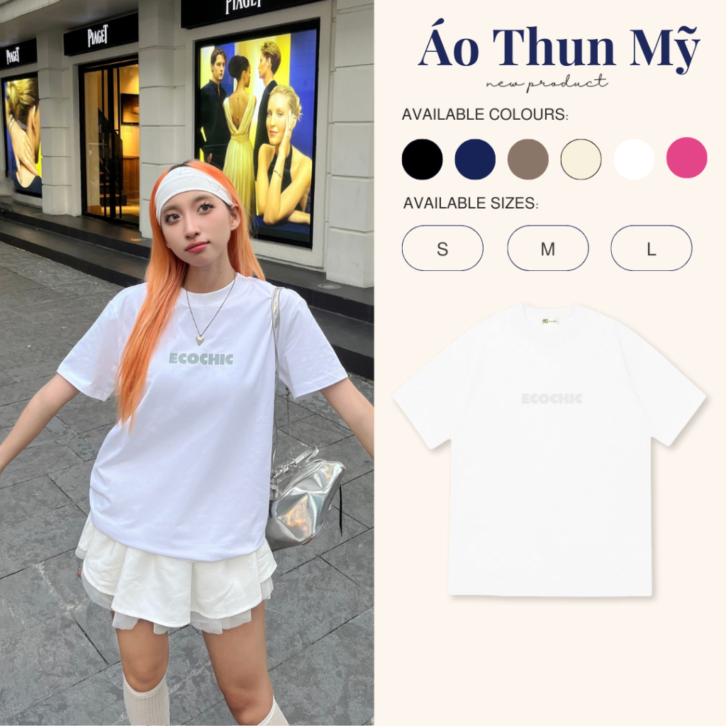Áo Phông Basic Logo ECOCHIC Local Brand Chính Hãng Unisex Form Rộng Oversize Premium Cotton 100% B081 | BigBuy360 - bigbuy360.vn