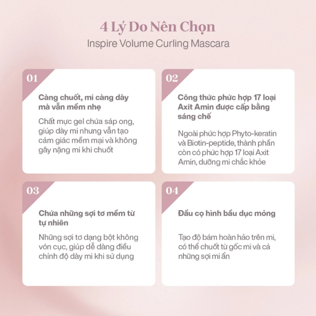 [VOLUME/LONG] Mascara MUDE Inspire Longlash/Volume Curling Mascara làm dài và dày mi hàn quốc