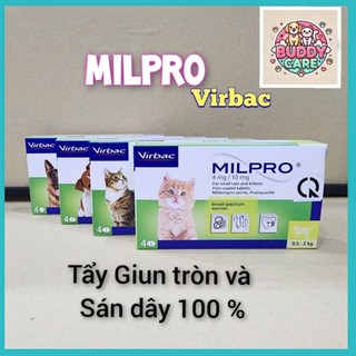   1 Viên  MILPRO® VIRBAC – Viên nén Tẩy Giun Sán Chó Mèo 🐾 Sản Phẩm Mới Phủ Hương Vị Thịt Thơm Ngon 
