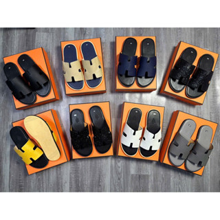 Dép Hermess da nam , dép HM nam bản da PU cao cấp . Mẫu mã lịch lãm trẻ trung [ Ảnh + video Monaco Shop]