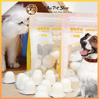 [BÁN LẺ 1 VIÊN ] Pudding sữa dê thạch sữa dê ăn vặt đồ thưởng snack cho chó mèo