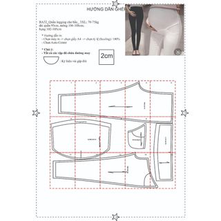 Rập giấy A0 mã BA32 - quần legging bầu