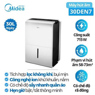 Máy hút ẩm, kiêm sấy, lọc không khí Midea MDDP30DEN7-QA3 30L/ngày MHA003