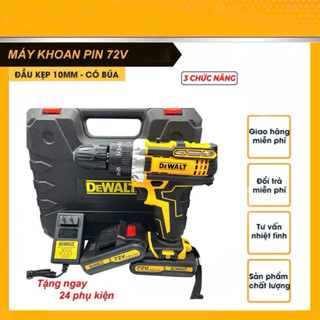  Máy khoan pin De.walt máy bắn vít 72V 3 chức năng - Tặng bộ phụ kiện 24 chi tiết Lõi đồng 