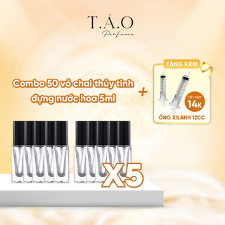    Tặng 2 xilanh   Combo 50 chai lọ chiết nước hoa mỹ phẩm thuỷ tinh loại 1 đế dày dặn 5ML - Lọ chiết nước hoa 