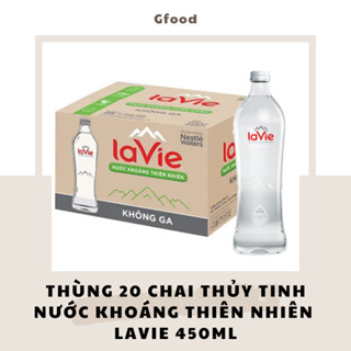   THÙNG 20 CHAI THUỶ TINH  LaVie Nước Khoáng Thiên Nhiên  Có Ga Không Ga  450ml 