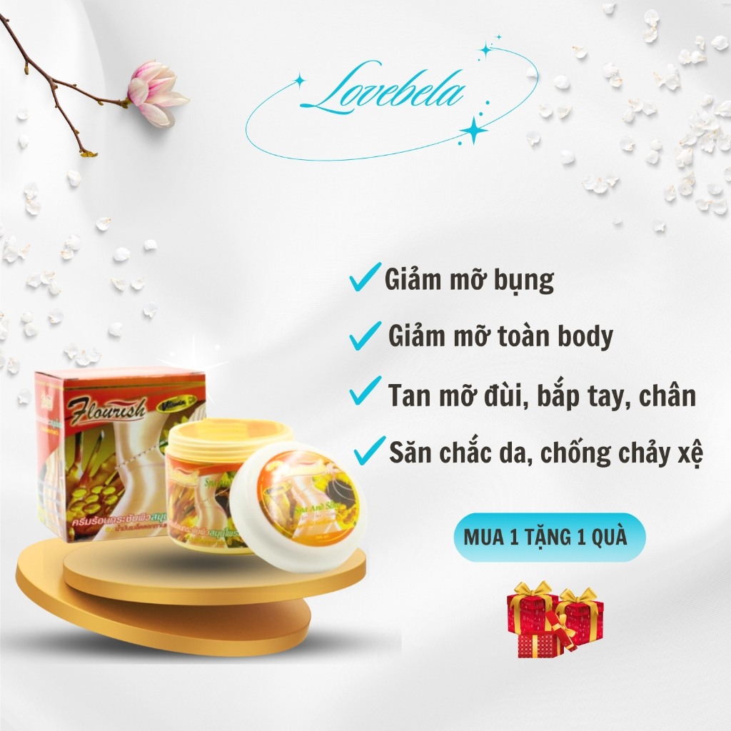 Cao tan mỡ gừng Flourish giảm mỡ bụng giảm mỡ đùi bắp tay bắp chân săn chắc da tan mỡ body cam kết giảm cân hiệu quả