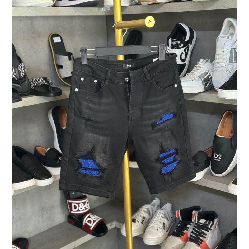 Quần short nam boy phố có hoạ tiết vá màu phối khoá kéo thời trang phong cách BTSHOP