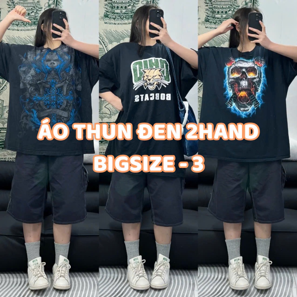 [SIZE 2XL-3XL-4XL-BIGSIZE link 3] Màu đen & phông Mỹ Secondhand & 2hand (được chọn mẫu trên link)