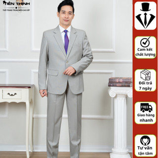 Vest nam trung niên tiến thịnh veston cao cấp vải được may 2 lớp dày vải không nhăn không bai không phai màu khi giặt