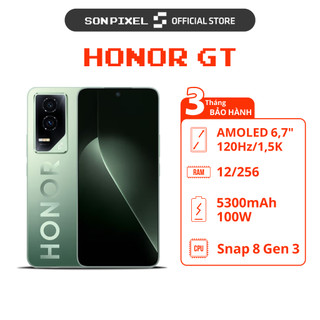  Điện thoại Honor GT Chip Snapdragon 8 Gen 3 Ram 12 256GB Pin 5300 mAh Chơi Game Mượt Mà. SonPixel 