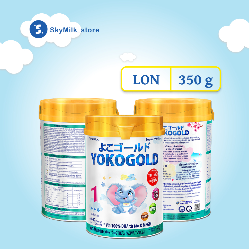 Vinamilk - Sữa bột Vinamilk - Sữa bột trẻ em Vinamilk YokoGold 1 (0-12 tháng) - Hộp thiếc 350g