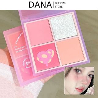  Phấn Mắt Bảng Phấn Mắt Bốn Màu Phấn Má Hồng 2 In 1 Tiện Dụng Trang Điểm Đẹp DANA 