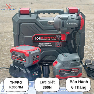 Máy Siết Bulong Kampro K360NM Không Chổi Than Đầu 1/2 Lực Siết 360N Bảo Hành 6 Tháng