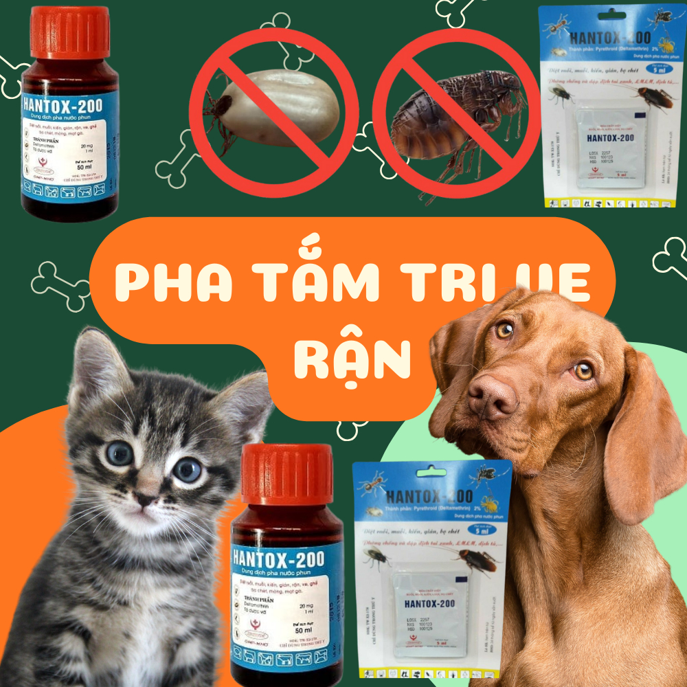 Gói pha tắm phòng ve ghẻ rận cho chó mèo