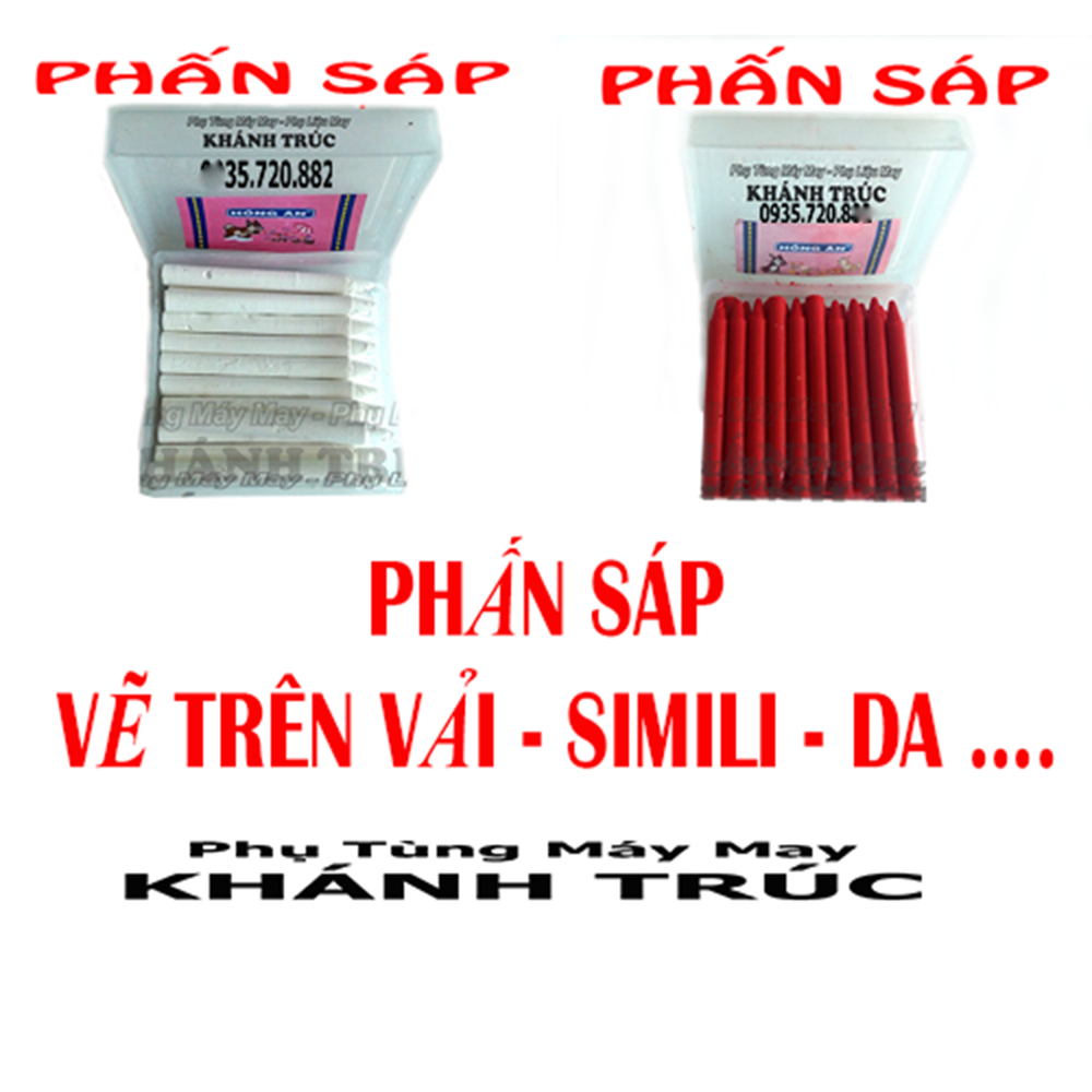 (Màu Trắng + Đỏ) Phấn Sáp máy may (khâu)