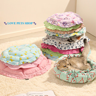 Thảm nằm kiêm ổ nệm cho Chó Mèo hình tròn có dây rút - Love Pets Shop