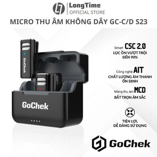  Mic thu âm không dây Gocheck phiên bản S23 cao cấp âm thanh lọc giống giọng thật có 2 loại chân Type-C & lightnjng 