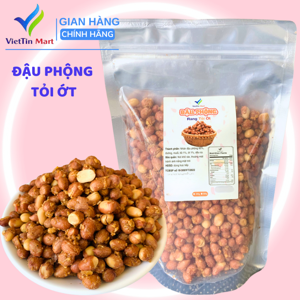 Đậu Phộng Rang Tỏi Ớt VIETTINMART 1KG