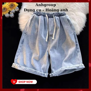 Quần Short Đùi Bò Jean Nam 2 Màu Trắng Ghi Co Giãn Form Trên Gối