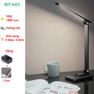 Đèn học để bàn chống cận siêu sáng 10W cảm ứng chạm thay đổi ánh sáng 5 màu và 5 mức gấp gọn mang đi MTR058A