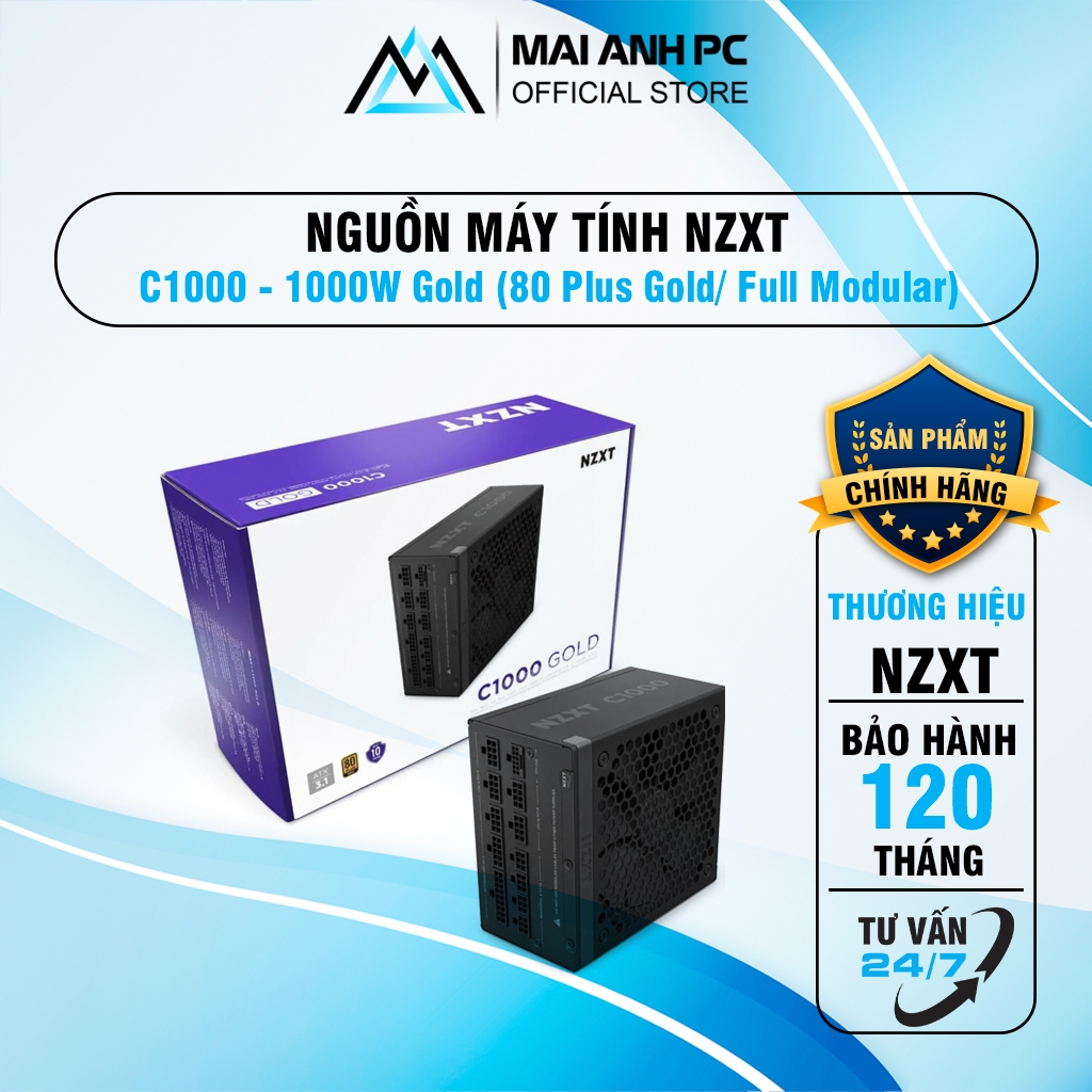 BỘ NGUỒN MÁY TÍNH NZXT C1000 1000W GOLD Full Modular
