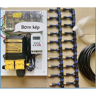 Bộ tưới tự động 20 béc phun sương tưới lan kèm bơm kép và timer hẹn giờ ; hẹn giờ wifi