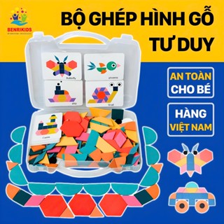 Đồ Chơi Xếp Hình Thông Minh Bằng Gỗ 180 Chi Tiết, Bộ Ghép Hình Cho Bé Tư Duy Sáng Tạo, Có Hộp Đựng Tiện Lợi