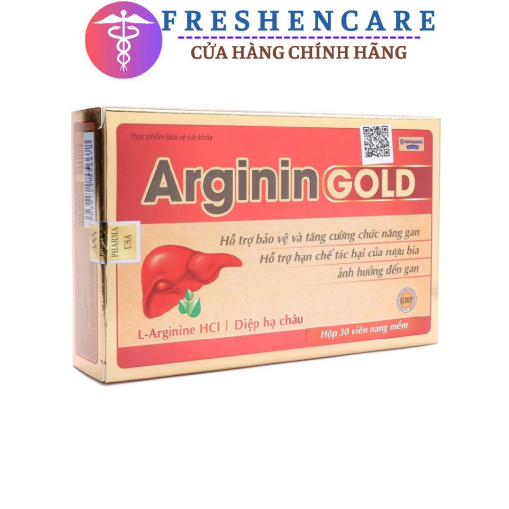 Viên uống bổ gan Arginin Gold Hỗ trọ giải độc gan, hạ men gan - Hộp 30 viên