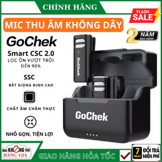  Mic thu âm không dây GoChek S23 kèm Dock sạc - Micro lọc tiêng ồn khi live  quay video BH 2 năm 