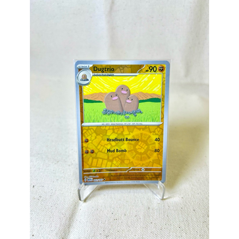 Thẻ Pokemon Dugtrio Reverse Holo 051/165 chính hãng