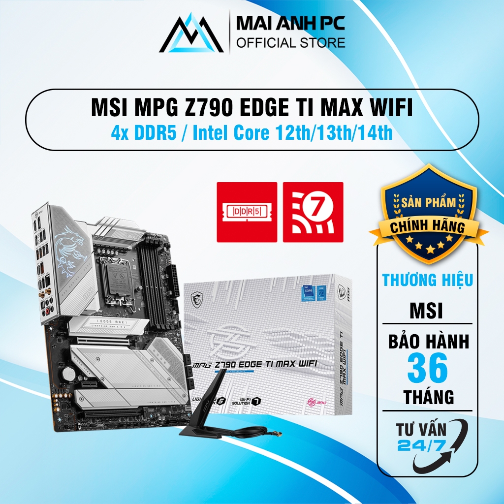 Bo mạch chủ mainboard MSI MPG Z790 EDGE TI MAX WIFI DDR5