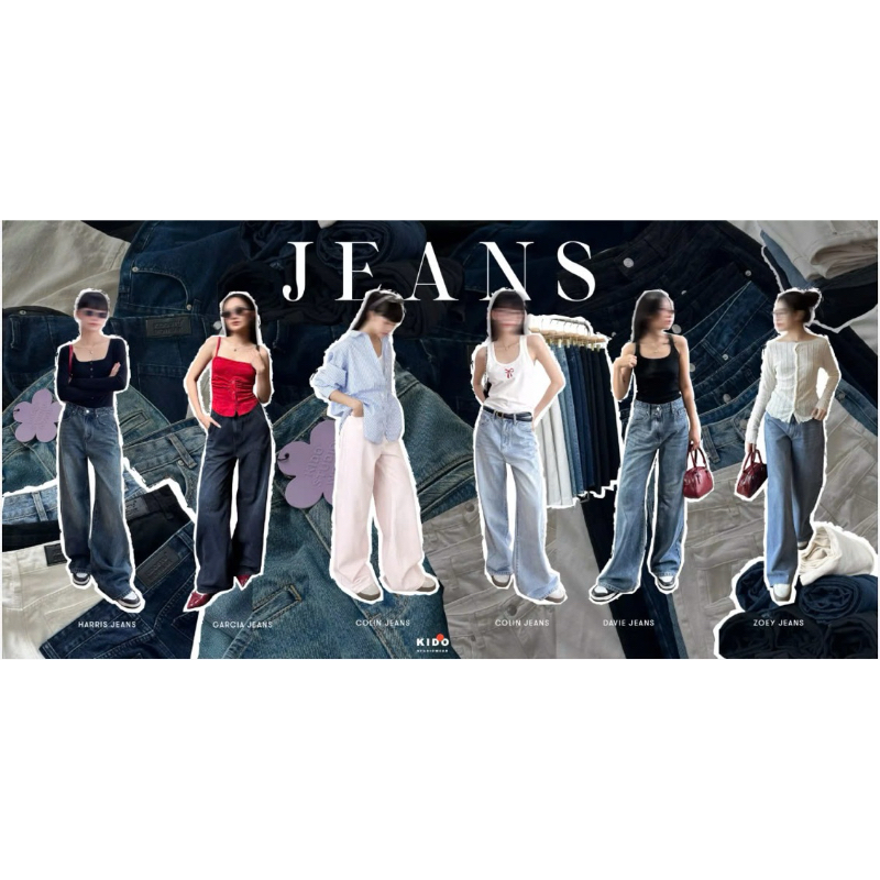 Pass các loại quần Jean ống suông, ống rộng Kidostudiowear