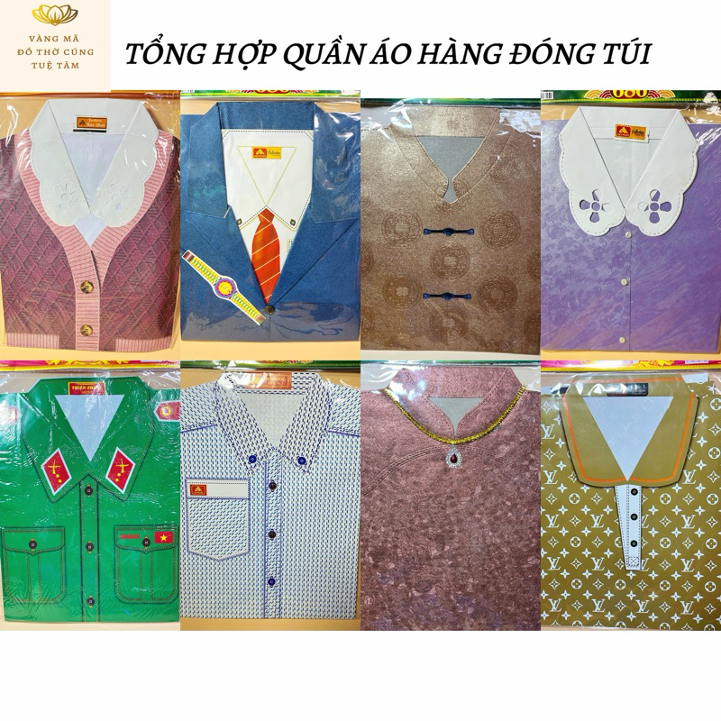 Tổng Hợp Quần Áo vàng mã Cụ Ông, Cụ Bà, Comle, Sơmi Nam Nữ ( hàng đóng túi)