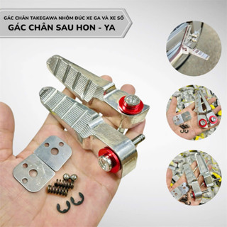 Gác chân sau Honda và Yamaha gác chân Takegawa nhôm đúc mẫu vân sọc tặng chốt xỏ long đền