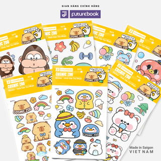  Sticker Cosmic Zoo Nhãn Dán Hoạt Hình Dễ Thương Trang Trí Sổ Tay FUTUREBOOK  S670  