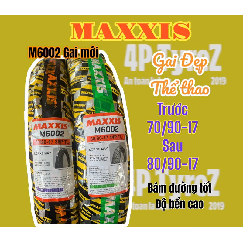 [4PTYREZ] Vỏ MAXXIS 6002 KHÔNG RUỘT size zin Sonic Satria Raider Future