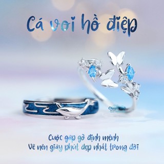 Nhẫn Cá Voi Hồ Điệp - Mẫu Nhẫn cặp bạc cặp đôi - Mẩu chuyện tình của tôi