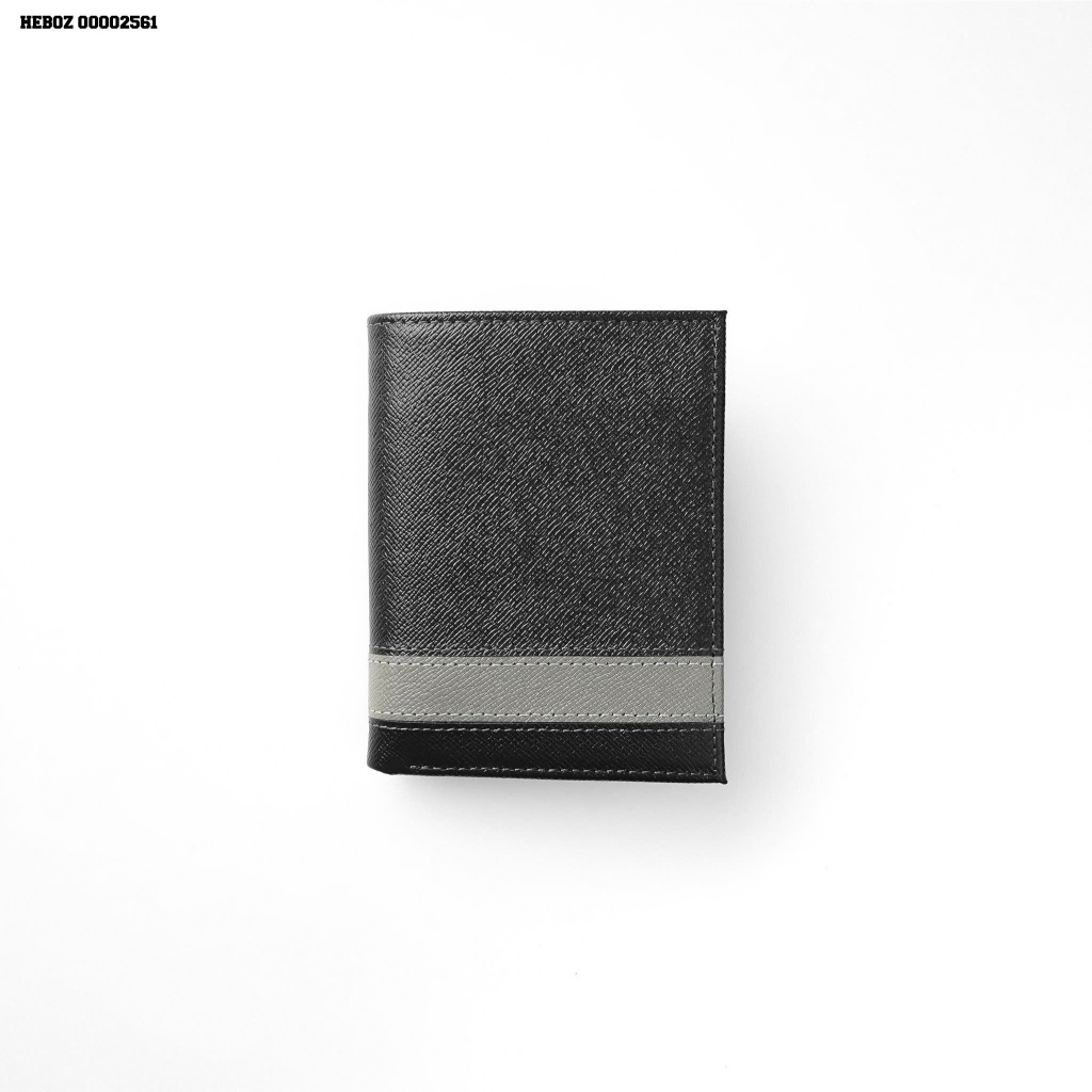 Ví da sọc đứng Heboz ĐEN, ví cầm tay dành cho nam cao cấp - 00002561