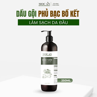 Combo Dầu Gội Phủ Bạc Thảo Dược Bồ Kết, Dầu Xả Chanh Gừng 250ml  Mộc Ân Haircare