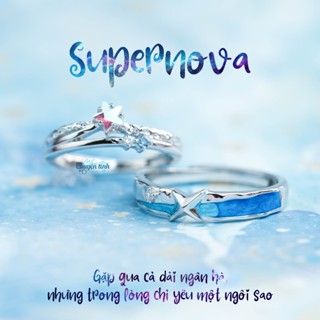 Nhẫn cặp Supernova - nhẫn bạc cặp đôi 925 Supernova - Tặng setbox quà - Mẩu chuyện tình của tôi