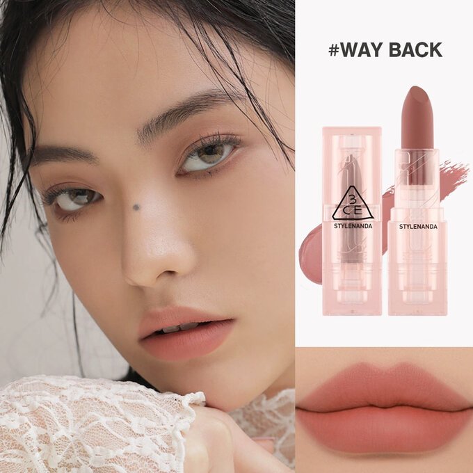 (xả hàng 04/2025) Son Thỏi Lì 3CE SOFT MATTE LIPSTICK 3.5g- màu WAY BACK